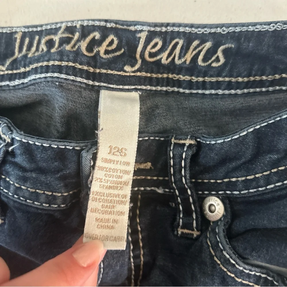 Justice Jeans‎ Kids Simply Low Y2K Skinny Jeans Western Cowgirl Size 12S Girls